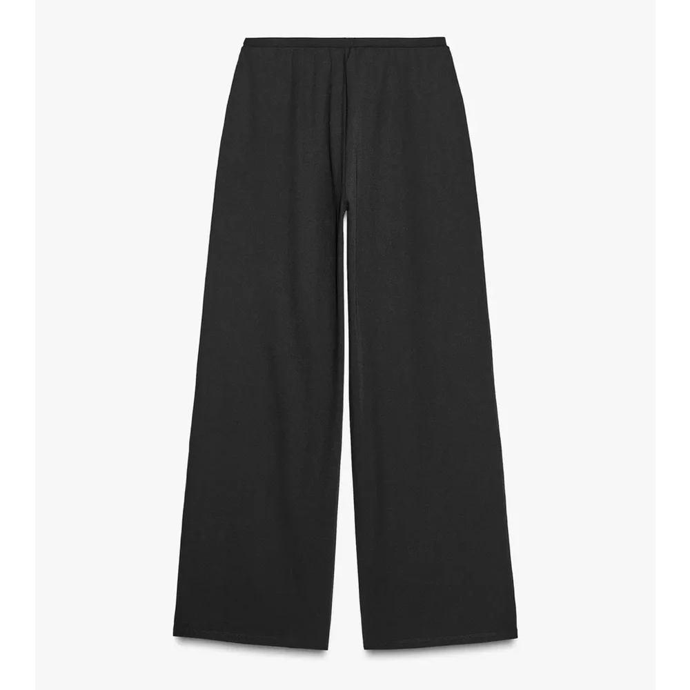 Zara NWT stretchy black wide leg drawstring pants